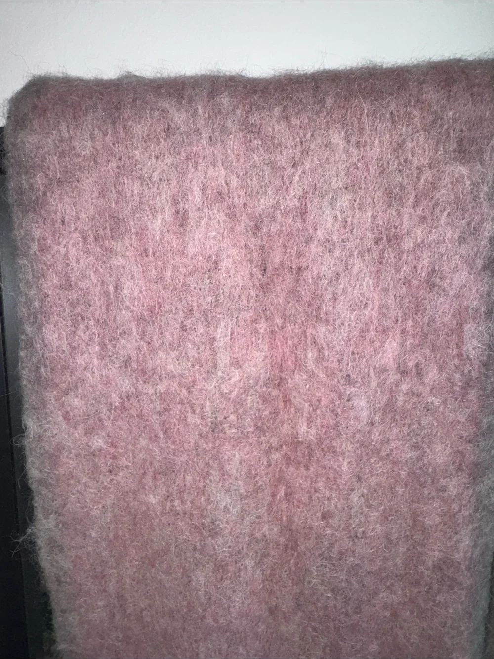 Acne Studios Dusty Rose Mohair Fringe Scarf